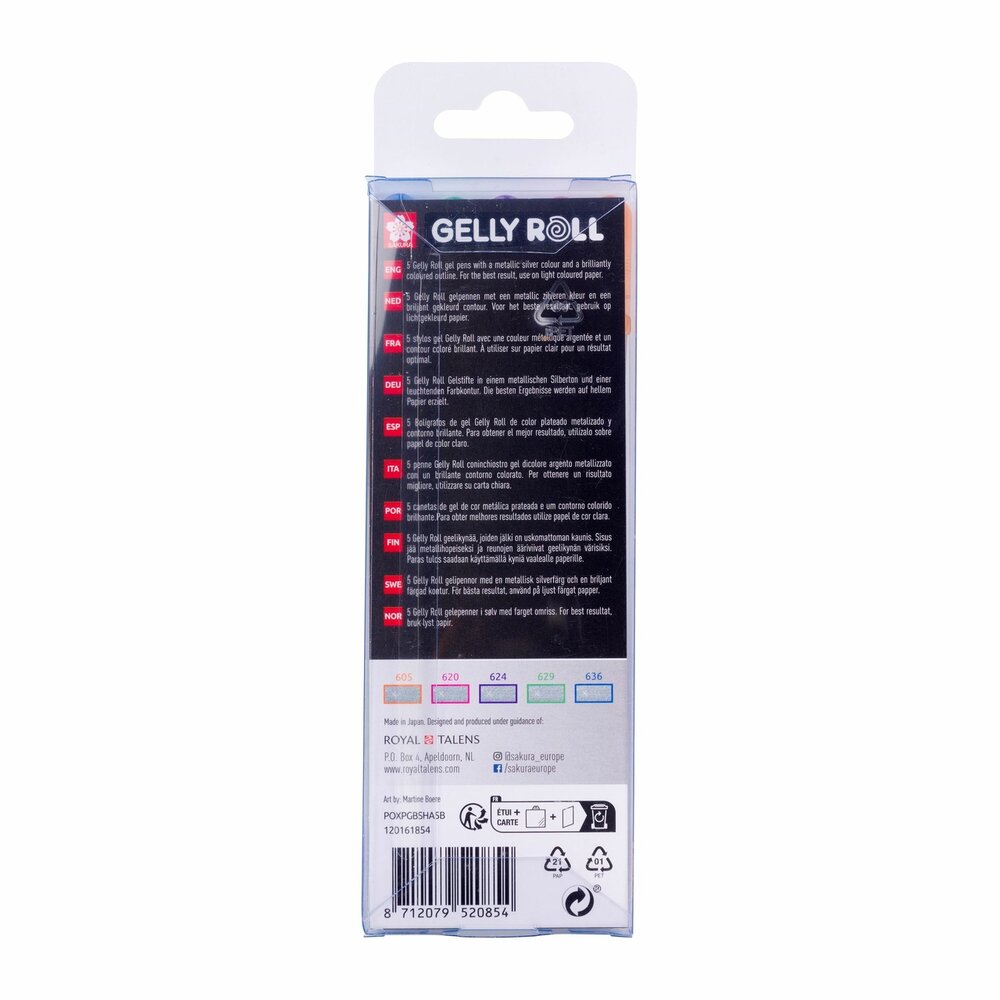 5 x Gelly Roll pennen Silver Shadow set van Sakura