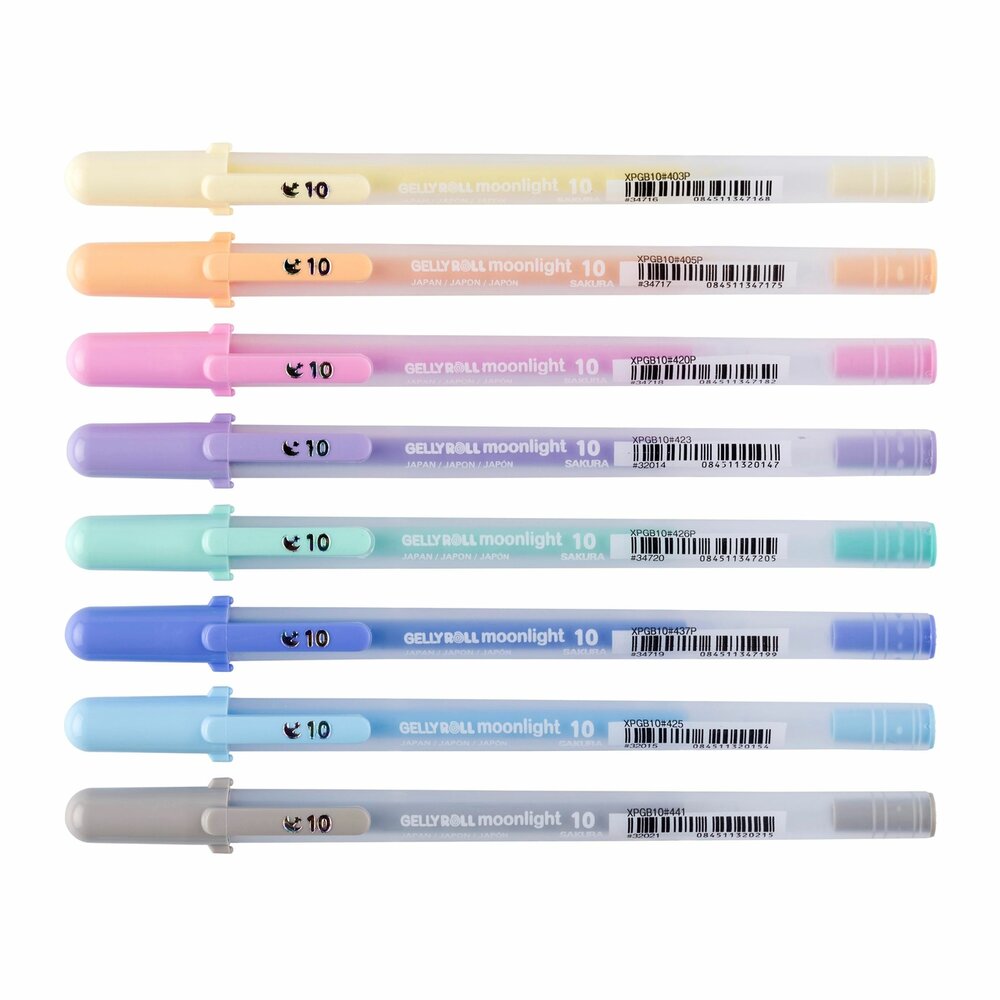 8 x Gelly Roll pennen (0,5 mm) Moonlight (10) set Pastel van Sakura