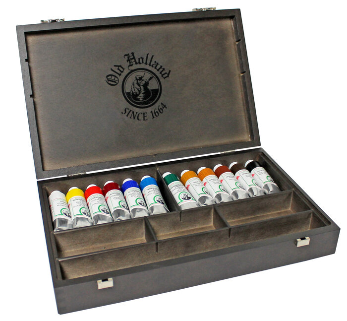 12 x 40 ML Houten kist Old Holland Olieverf (Oudt Holland Scheveningen)