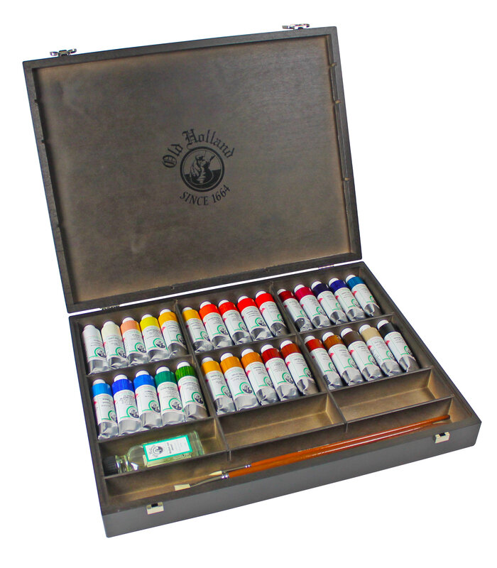 30 x 40 ML Houten kist Old Holland Olieverf (Oudt Holland Scheveningen)