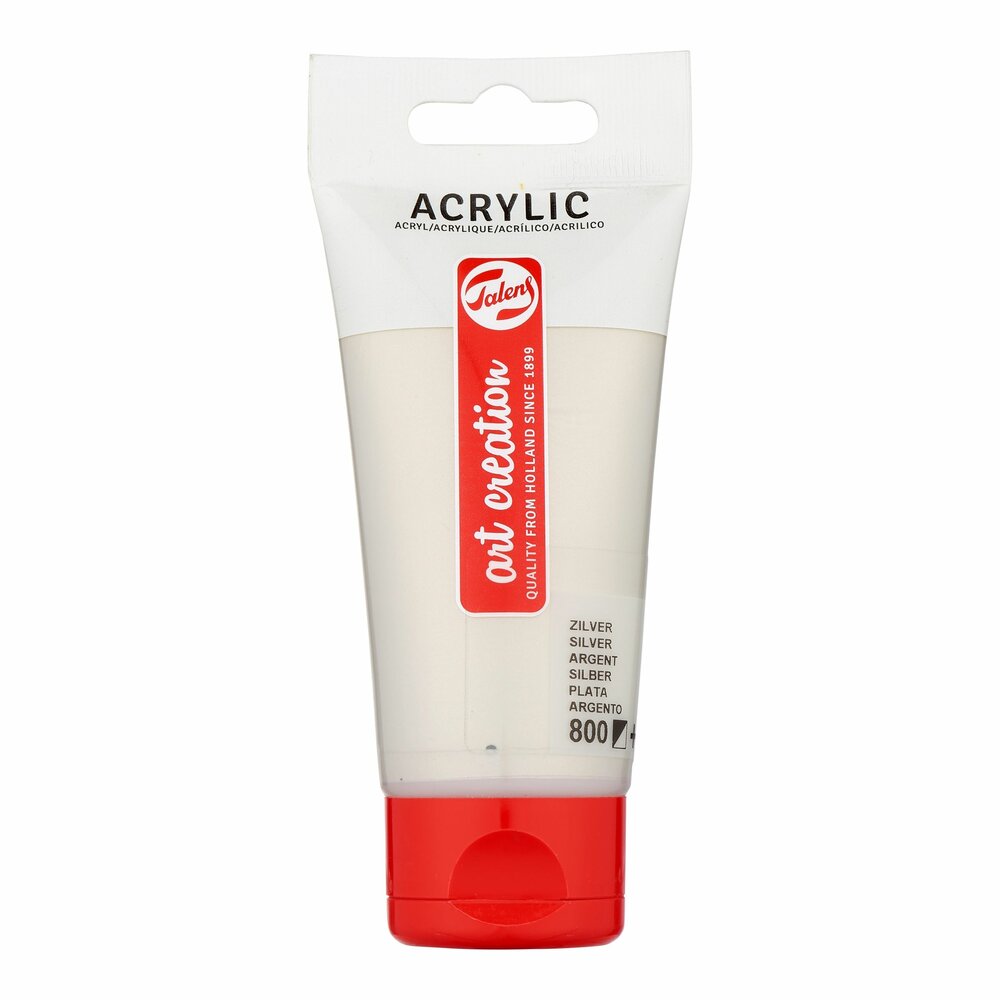 Silver Metalic Acrylverf Art Creation 12 ML Kleur 800 op = op