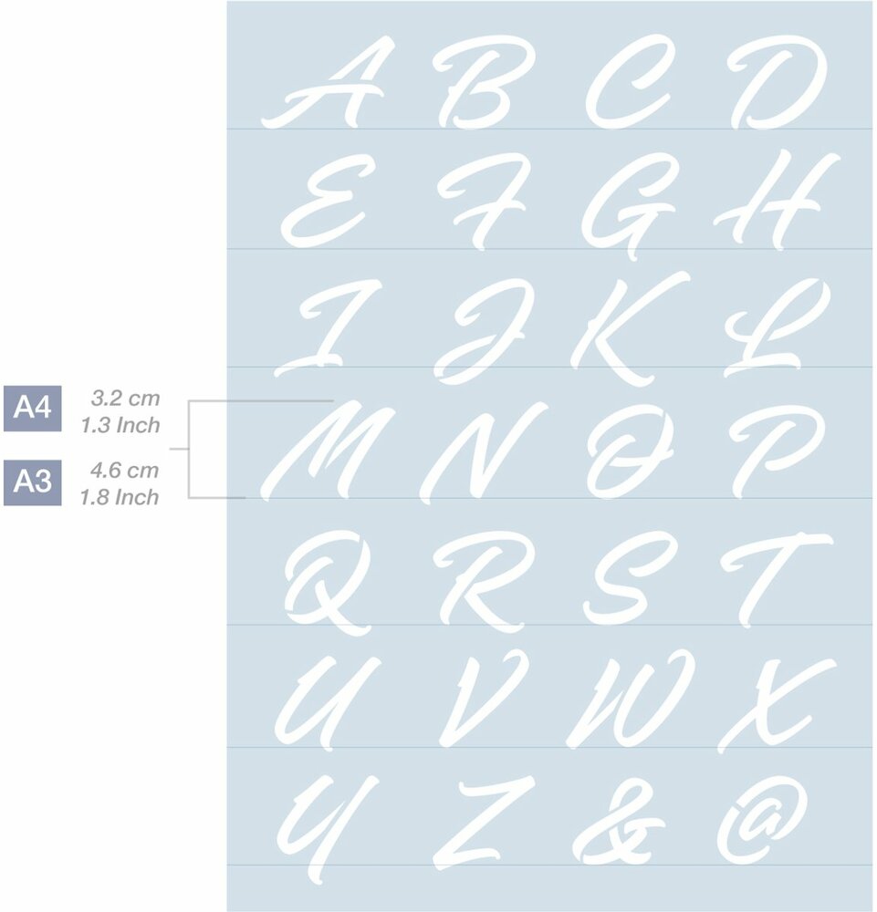 A3 Qbix QBIX Lettersjabloon Sierletters Kunststof - Hoogte letters 3-4cm