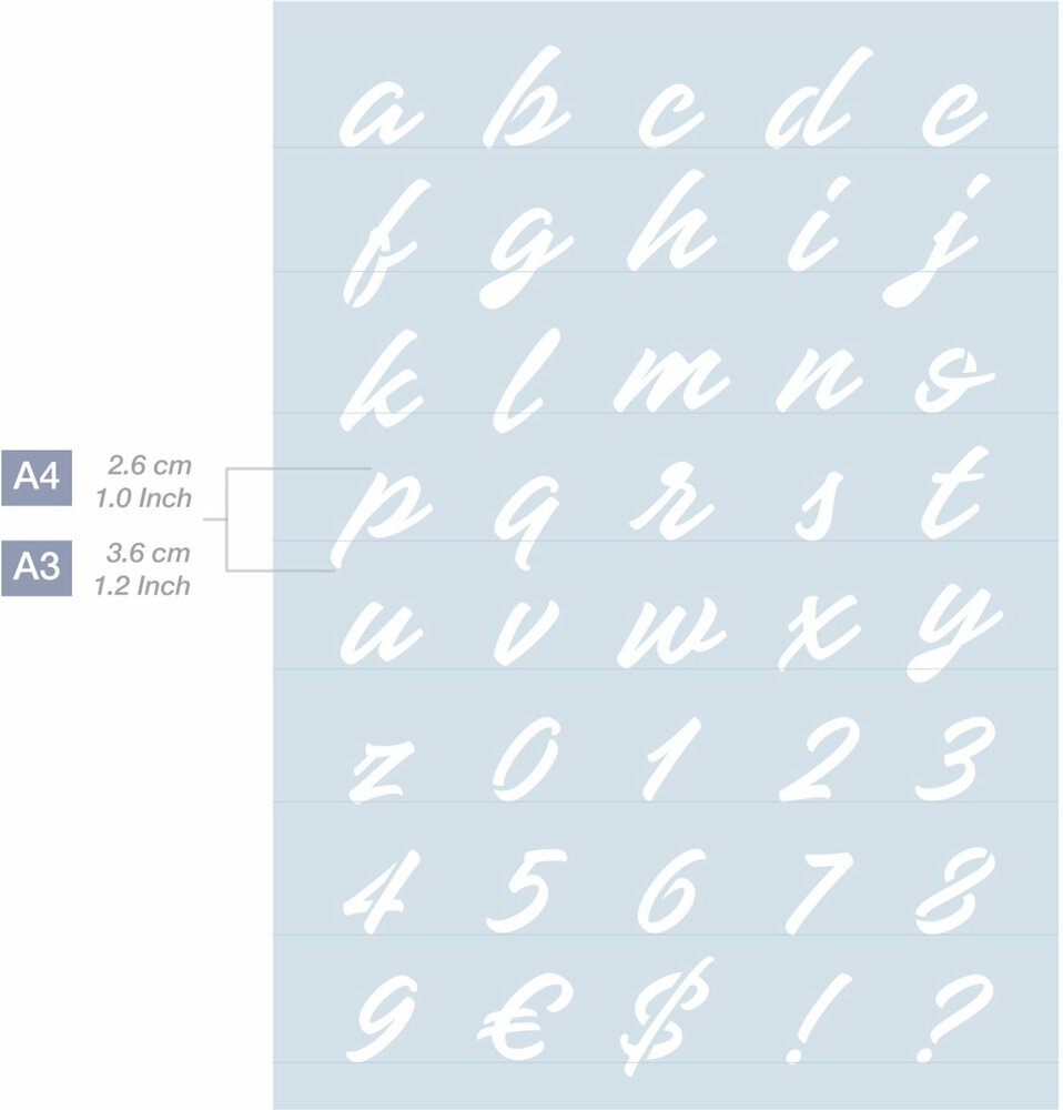 A3 Qbix QBIX Lettersjabloon Sierletters Kunststof - Hoogte letters 3-4cm
