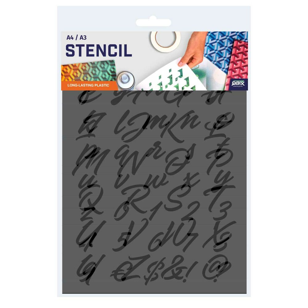 A3 Qbix QBIX Lettersjabloon Sierletters Kunststof - Hoogte letters 3-4cm
