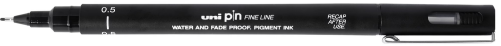 0.5 Uni Pin fineliner zwart