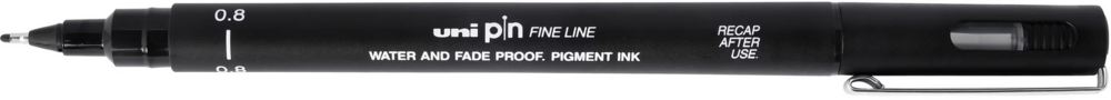 0.8 Uni Pin fineliner zwart