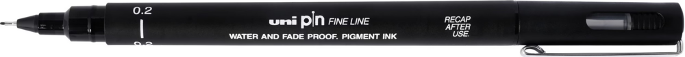 0.2 Uni Pin fineliner zwart