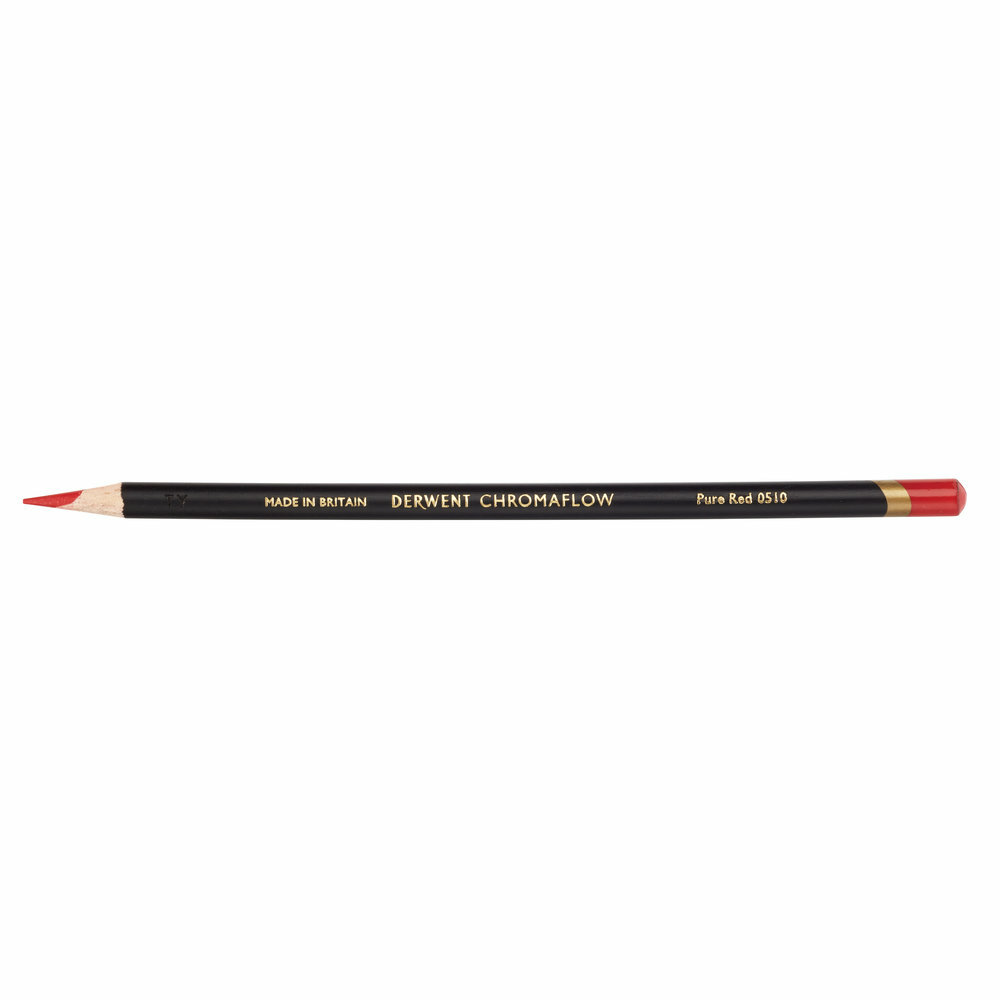 Pure Red Chromaflow potlood / pencil van Derwent Kleur 051