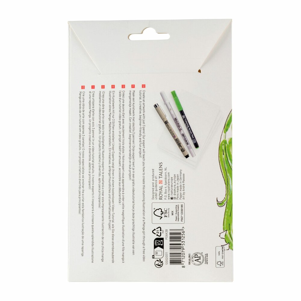 Cadeau set Sakura Creative Kit Manga achterkant set