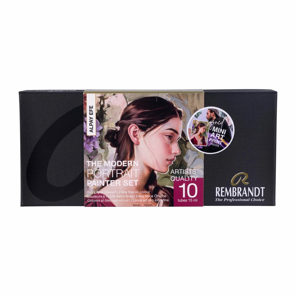 10 x 15 ML x Alpay Efe &ndash; De Moderne portretselectie  Rembrandt Olieverf Royal Talens  Set 313 voorkant van set