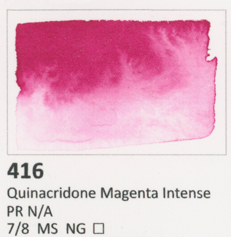 Quinacridone Magenta Intense PR N/A Aquarius Heel napje Aquarelverf van Roman Szmal Kleur 416