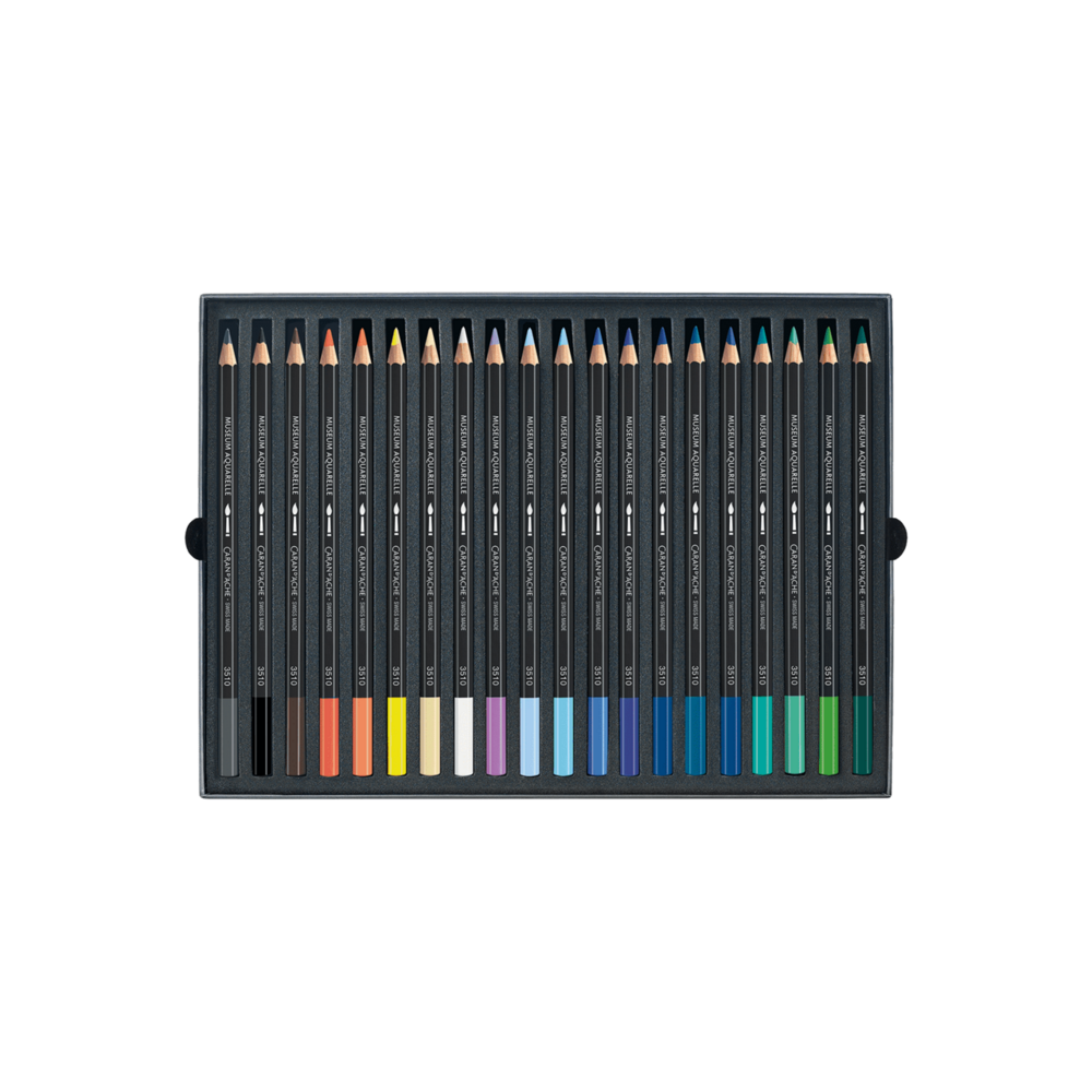 Set met 20 Zeelandschap kleuren /  Caran d'Ache Museum Aquarelpotlood / Pencil Set 920