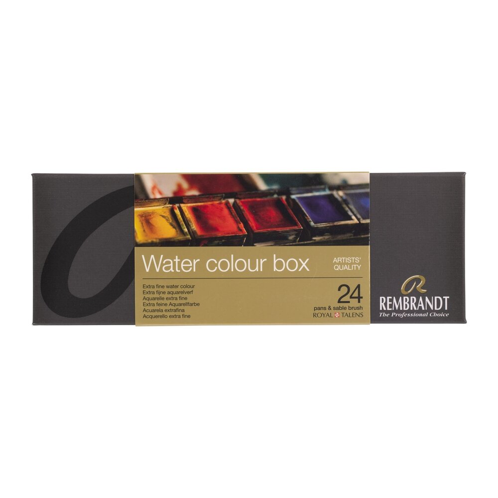 24 napjes + penseel metalen set Rembrandt Professionele Aquarelverf