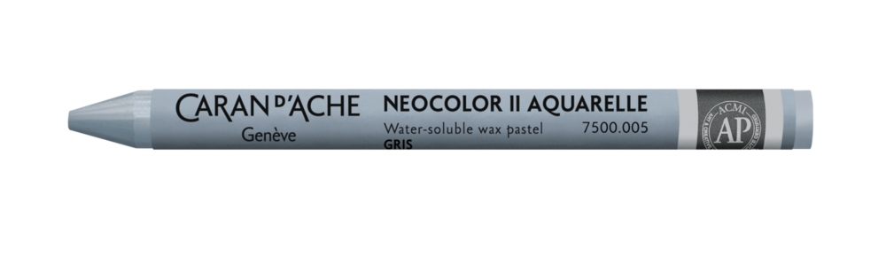 Grijs / Grey Caran d'Ache Neocolor II Watervermengbaar Wax Pastels Kleur 005