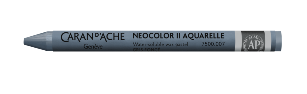 Donkergrijs / Dark Grey Caran d'Ache Neocolor II Watervermengbaar Wax Pastels Kleur 007