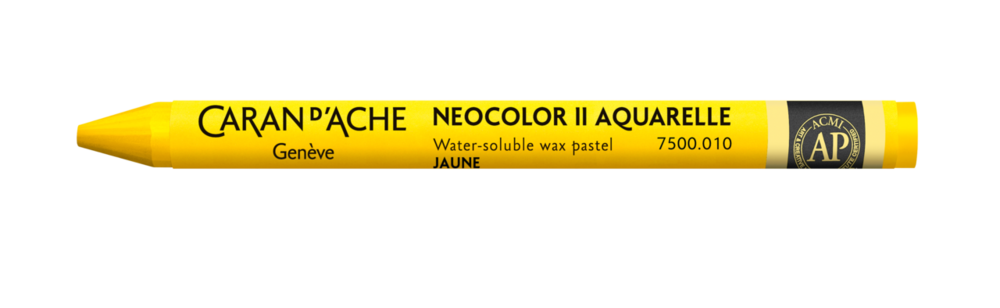 Geel / Yellow Caran d'Ache Neocolor II Watervermengbaar Wax Pastels Kleur 010