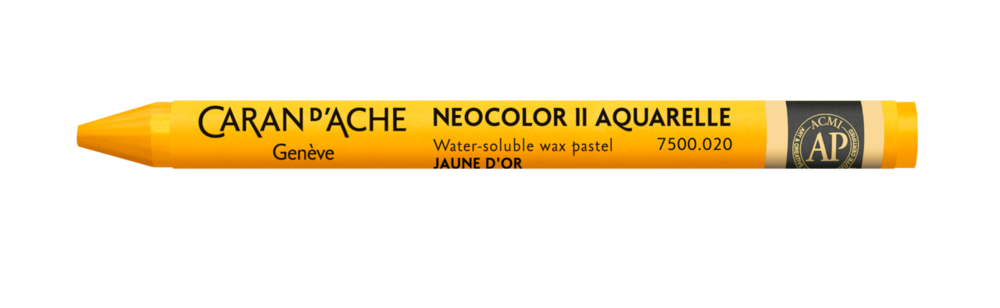 Goudgeel / Golden Yellow Caran d'Ache Neocolor II Watervermengbaar Wax Pastels Kleur 020
