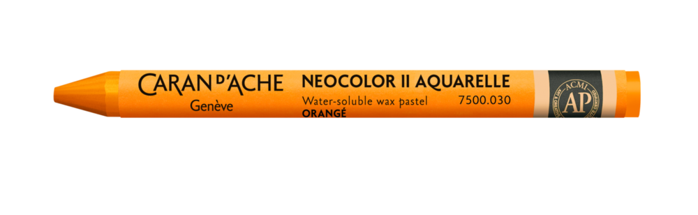Oranje / Orange Caran d'Ache Neocolor II Watervermengbaar Wax Pastels Kleur 030