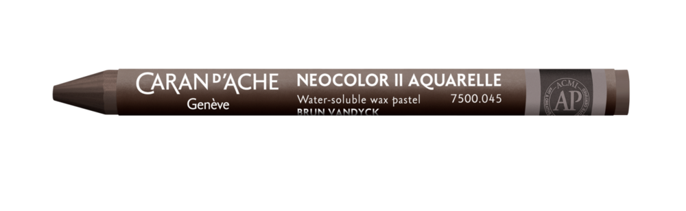 Van Dijckbruin / Van Dyck Brown Caran d'Ache Neocolor II Watervermengbaar Wax Pastels Kleur 045