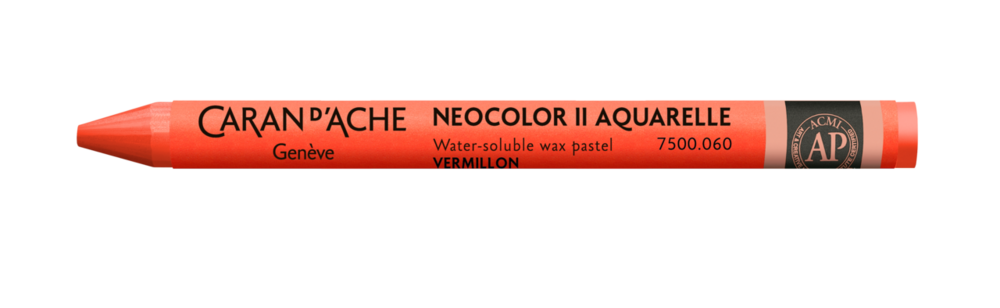 Vermiljoen / Vermilion Caran d'Ache Neocolor II Watervermengbaar Wax Pastels Kleur 060