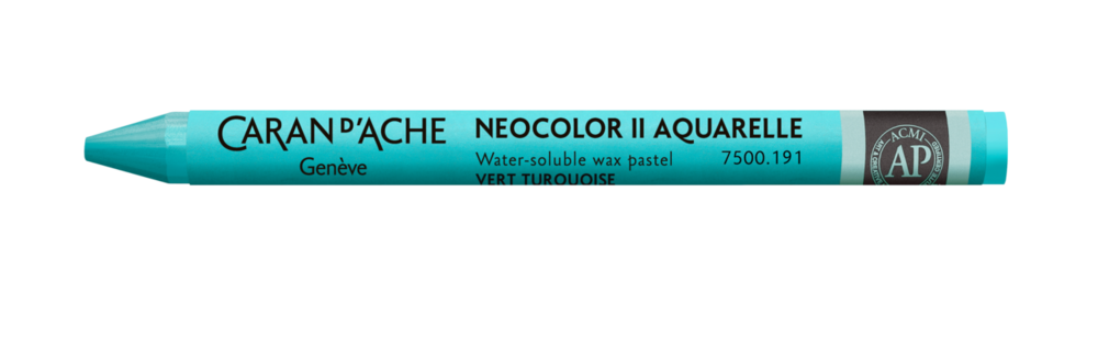 Turkooisgroen / Turquoise Green Caran d'Ache Neocolor II Watervermengbaar Wax Pastels Kleur 191