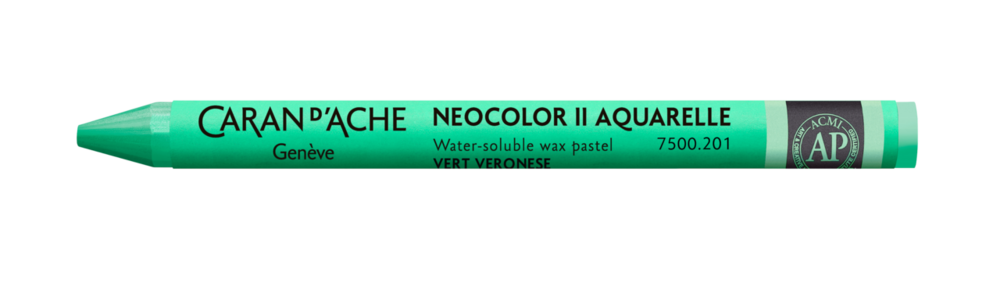 Veronesegroen / Veronese Green Caran d'Ache Neocolor II Watervermengbaar Wax Pastels Kleur 201