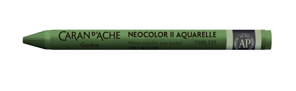 Mosgroen / Moss Green Caran d'Ache Neocolor II Watervermengbaar Wax Pastels Kleur 225