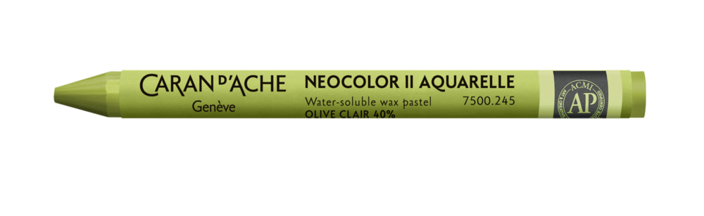 Licht Olijfgroen / Light Olive Green Caran d'Ache Neocolor II Watervermengbaar Wax Pastels Kleur 245