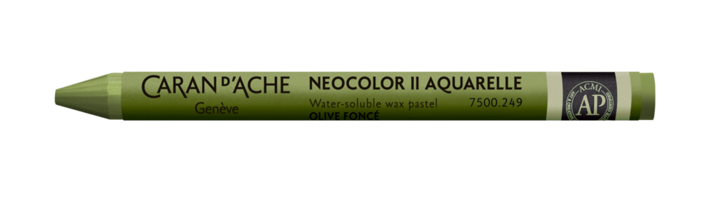 Olijfgroen Donker / Dark Olive Green Caran d'Ache Neocolor II Watervermengbaar Wax Pastels Kleur 249