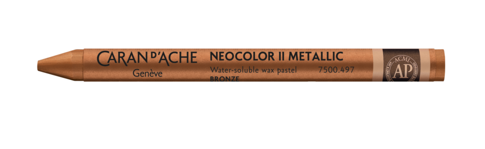 Metallic Brons / Metallic Bronze Caran d'Ache Neocolor II Watervermengbaar Wax Pastels (S2) Kleur 497