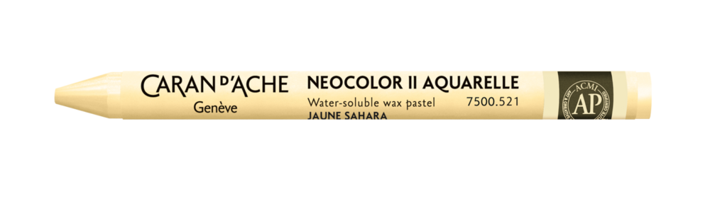 Sahara Geel / Sahara Yellow Caran d'Ache Neocolor II Watervermengbaar Wax Pastels Kleur 521