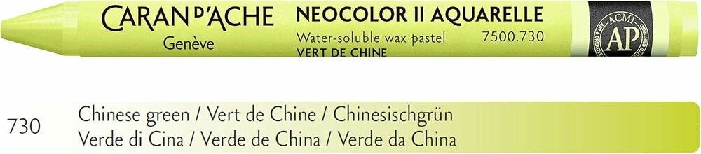 Chinees Groen / Chinese Green Caran d'Ache Neocolor II Watervermengbaar Wax Pastels Kleur 730