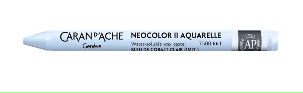 Cobaltblauw Licht (Imit) / Light Cobalt Blue (Imit) Caran d'Ache Neocolor II Watervermengbaar Wax Pastels Kleur 661