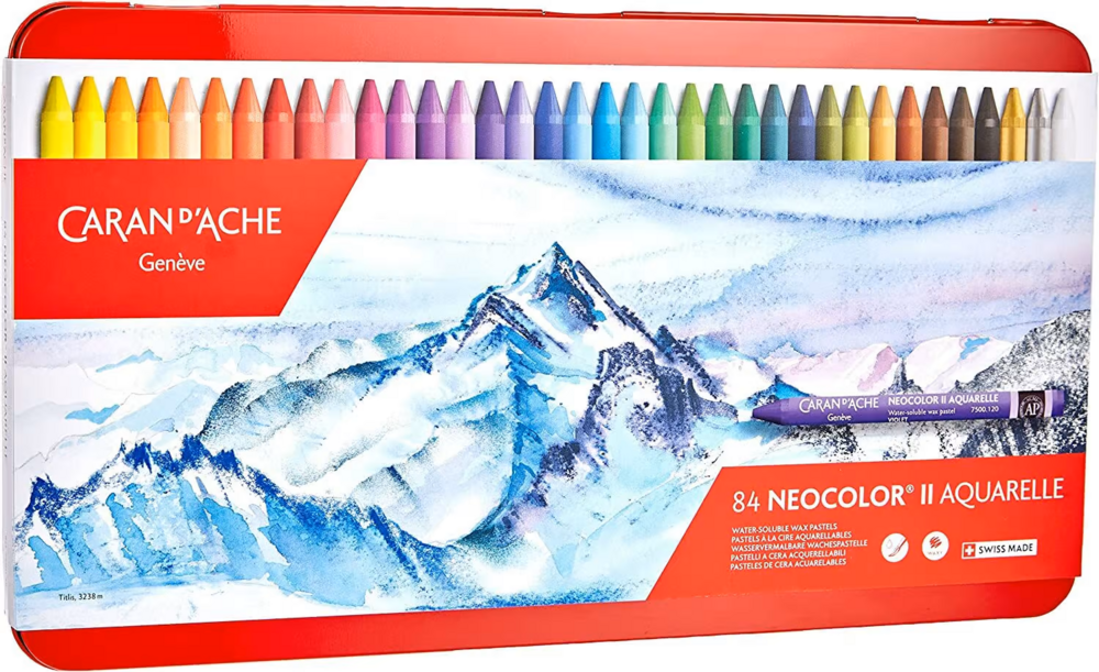 Set met 84 kleuren / Set of 84 Colors Caran d'Ache Neocolor II Watervermengbaar Wax Pastels Set 384