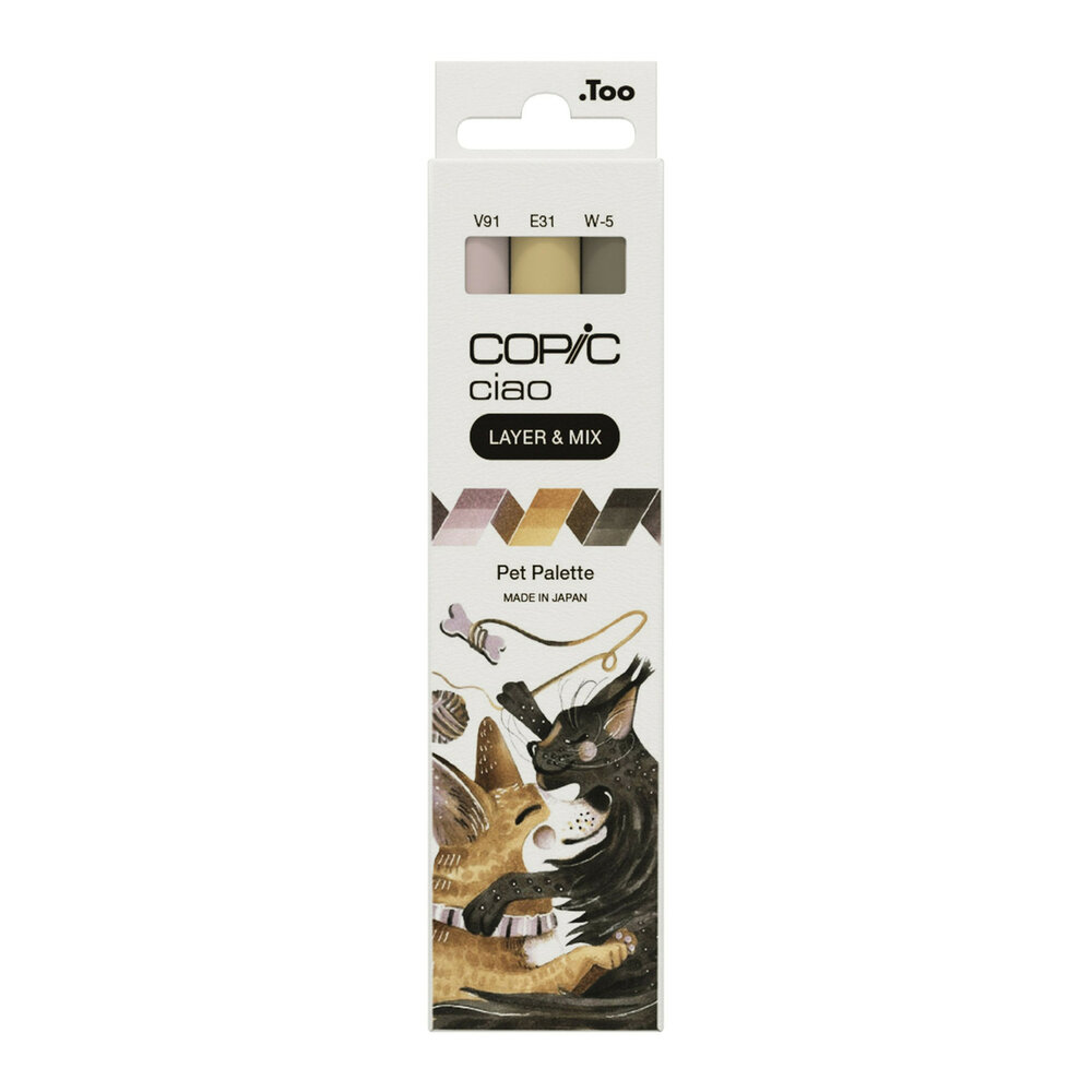 3 x Layer &amp; Mix Pet Palet Copic Ciao alchohol inkt markers Set 302
