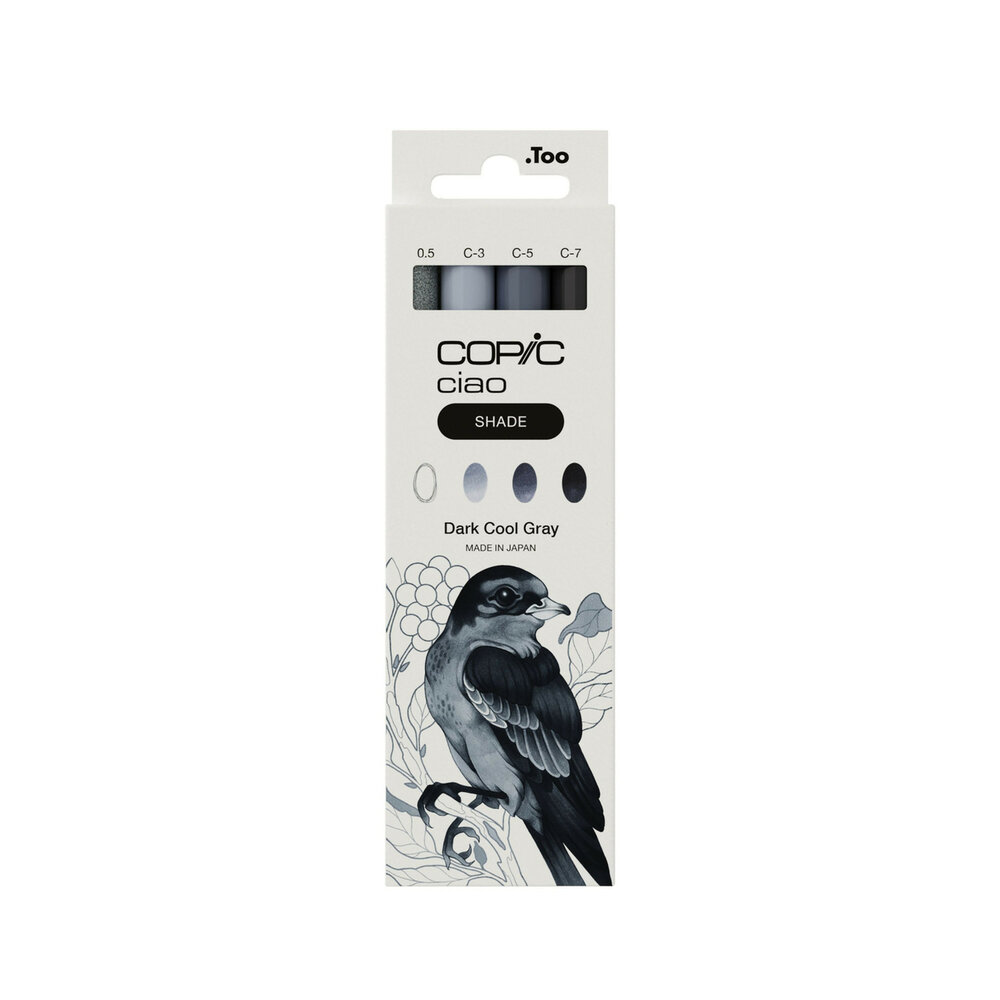3 x Dark Cool Grey Shade Copic Ciao alchohol inkt markers + 1 Multiliner set Set 422