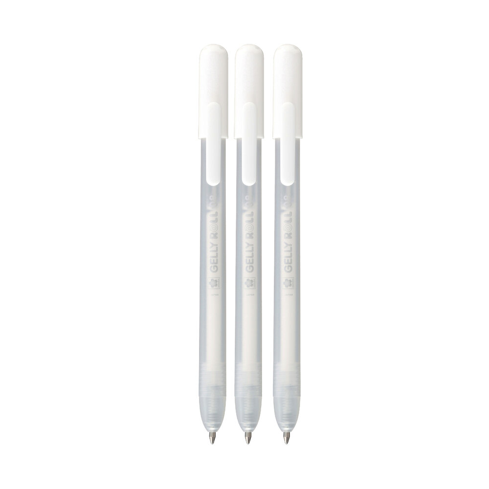 3 x Classic Witte Sakura Retractable Gelly Roll (klikpen) set H3A