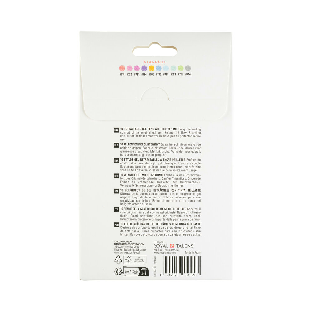 10 x Stardust Sakura Retractable Gelly Roll (klikpen) Set A10