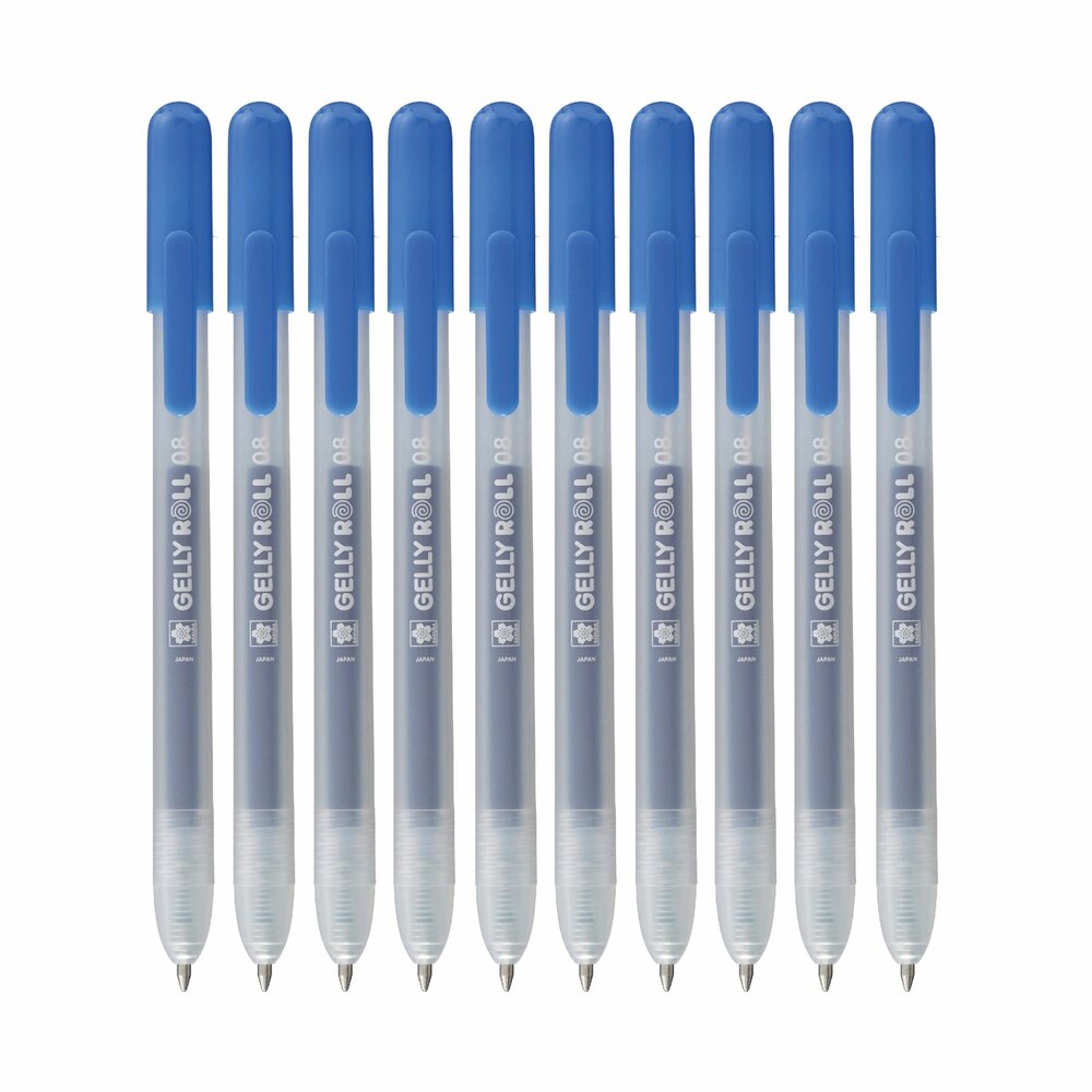 9 + 1 gratis Classic Blauwe Sakura Retractable Gelly Roll (klikpen) Set L10A