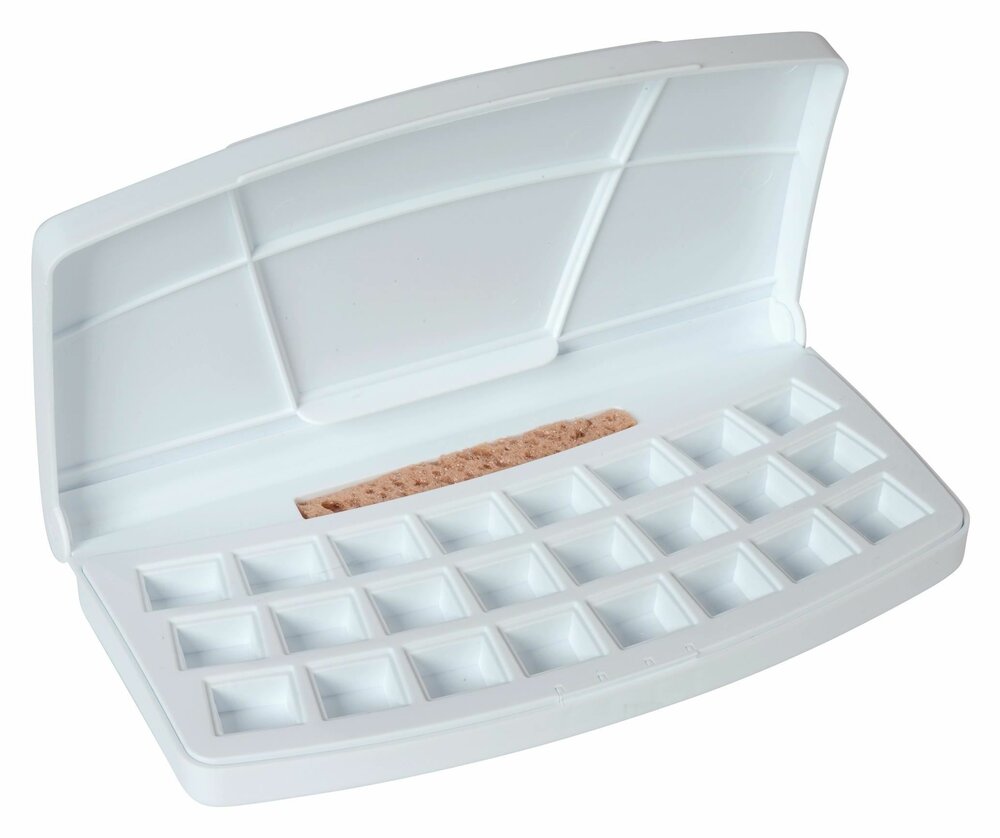 Product afbeelding: Van Gogh Lege Pocketbox &ndash; Kunststof Etui voor 24 Halve Napjes (Wit) (OPEN) 8712079104191 50808624