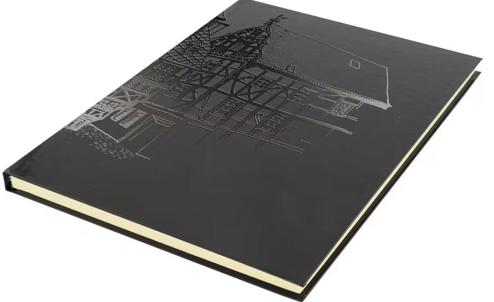 A4 dummyboek Kangaro blanco papier, zwarte hard cover 80 blad 140grs