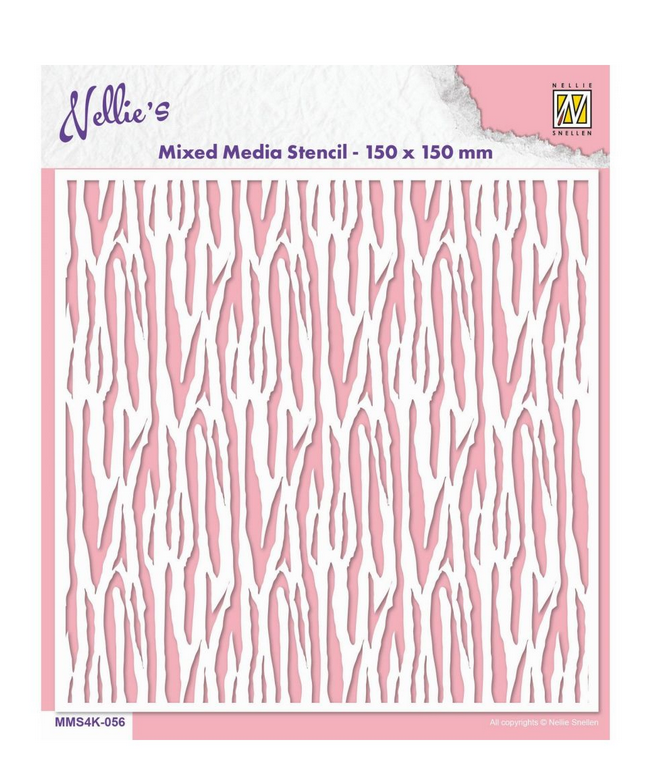 Zebra stencil Nellie&rsquo;s Choice MMS4K-056 &ndash; herbruikbaar mixed media sjabloon 150x150 mm voor creatieve toepassingen
