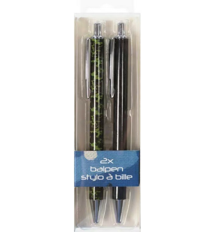 Set van 2 blauwschrijvende balpennen Camo