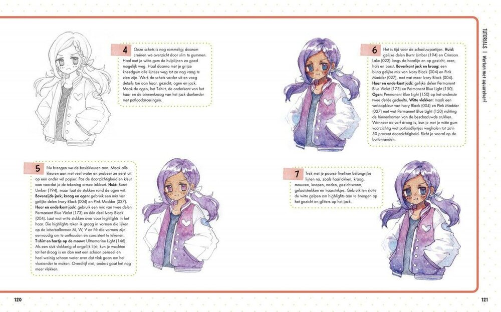 Voorbeeldpagina met manga tutorial &ndash; uitleg over ogen en gezichtsuitdrukkingen tekenen 1