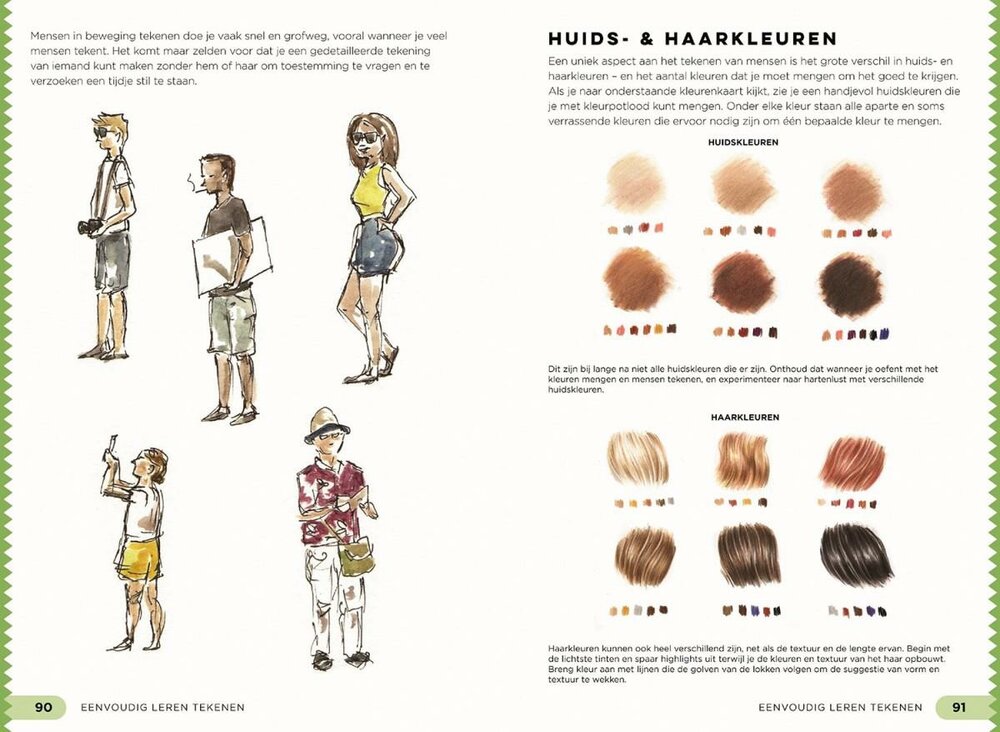 Voorbeeldpagina uit Eenvoudig leren tekenen met duidelijke stap voor stap uitleg 1