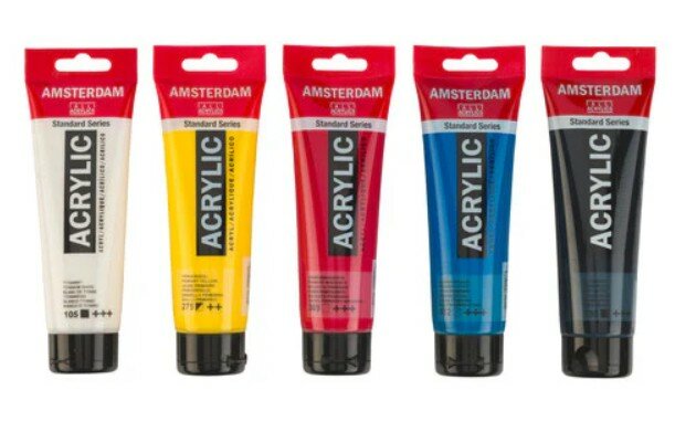 5 x 120 ML Primary set Amsterdam Standard Series Acrylverf