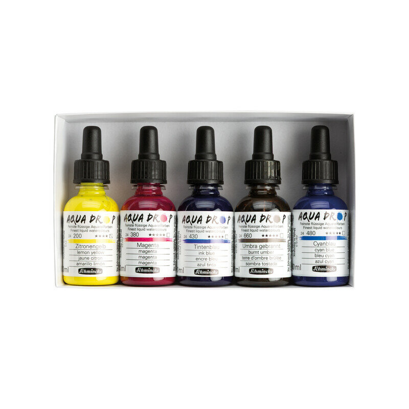 Cardboard set 5 x 30 ml Special Edition "Girls Underwater" Aqua Drop Aquarelverf van Schmincke 30 ml Set 705