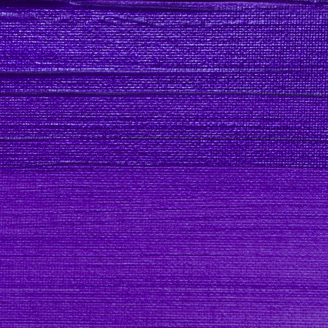 Een close-up macro-opname van een vlakke, Metallicviolette (835) verftextuur op canvas of paneel. De afbeelding laat de fijne, 