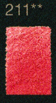 Een rechthoekig kleurstaal van het Faber-Castell Polychromos potlood in de intense rode tint Pyrrole Rood (Pyrrole Red), kleurn