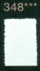 Een rechthoekig lichtblauw ingekleurd vlak dat de tint Aquamarijn Blauw (348) van het Polychromos potlood toont, met daarboven 